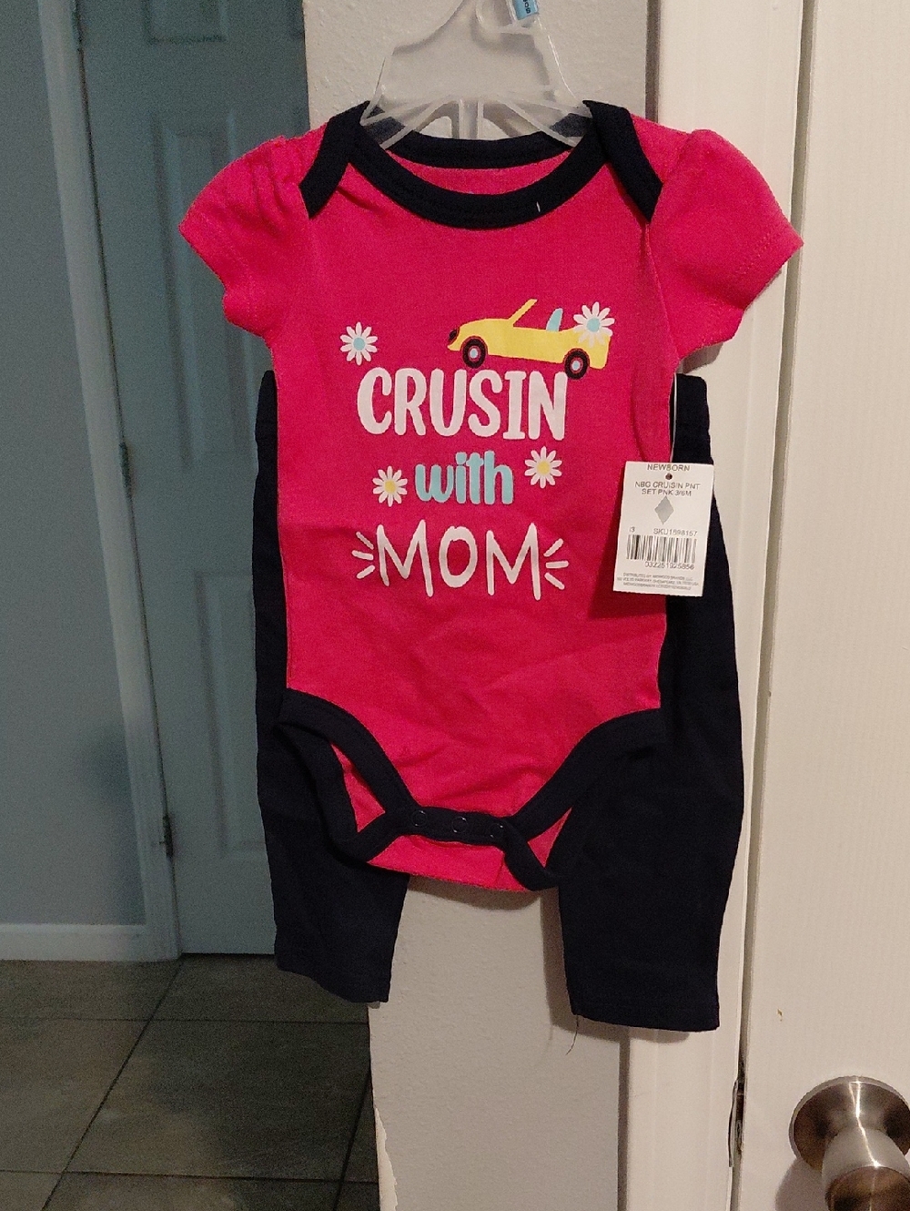 Kidgets Pink and Navy "Crusin with Mom" Matching Set